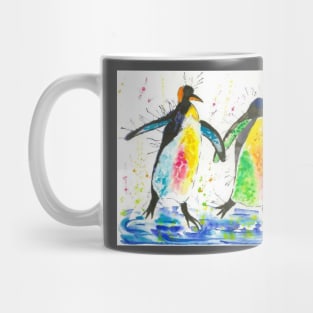 A family of Colourful Penguins Mug